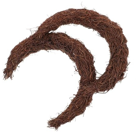 Holibanna 2pcs Moon Garland Wreath Handmade Rattan Wreath Winding Vines for Wall Hanging Decor