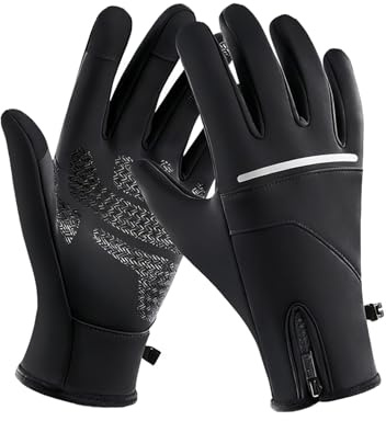 MEETTIKEY Gants Hiver Homme Femme,Gants à Écran Tactile Chauds,Gants Velo Hiver Imperméable Antidérapants,Adapté à la Conduite, à la Course à Pied, au Cyclisme et à la randonnée(M)