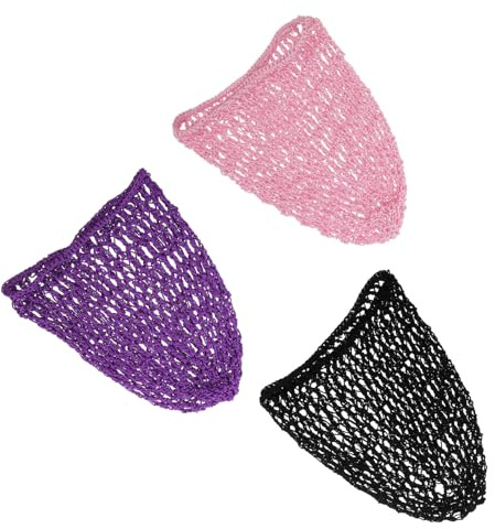 TEHAUX 3 Stück-pack Gehäkelte Haarabdeckungen aus Atmungsaktivem Polyester mit Elastischem Netzdesign für Frauen im Sommer zum Schutz der Haare