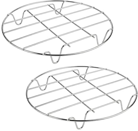 Silkmin 2 Pièces Grilles en Acier Inoxydable 23cm *3cm, Refroidir Gâteaux,Bun,Bread | Support de Cuisine, Plateau de Cuisson, Idéal pour Boulangerie, Grill Pan, Cuisinières ,Support de Pots, Racks en Acier