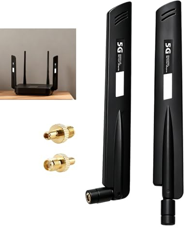 2 Piezas Antena 5G 4G LTE 18DBI Alta Ganancia 600-6000MHz Omnidireccional MIMO RP SMA TS9 Macho para Router WiFi Modem Hotspot Amplificador Señal 3G 4G 5G gsm GPRS, para Cámaras Seguridad Extensor