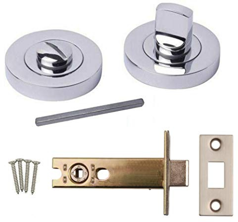 Polished Chrome Thumb & Turn with 64mm Steel Tubular Bathroom Dead Bolt