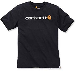 Carhartt Herr lös, tung, kortärmad logotypgrafik, t-shirt, svart, M