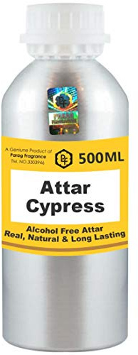 Parag Fragrances Cypress Attar 500ml Wholesale Pack Attar (Alcohol Free, Long Lasting Attar For Men - Women & Religious Use) Worlds Best Attar | Itra | Fragrance Oil | Scent