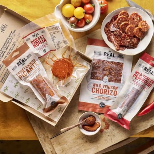Hot & Spicy Charcuterie Letterbox – Spicy Snacks Gift Box with Nduja, Chorizo Picante & Pepperoni, Charcuterie Hamper Gift Set for Foodies
