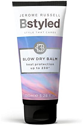Jerome Russell BStyled Blow Dry Balm - Extend your Blow Dry & Keep Hair Moisturised, Heat Protection for Hair & Scalp Treatment, with Pomegranate & Turmeric, Vegan, 150ml