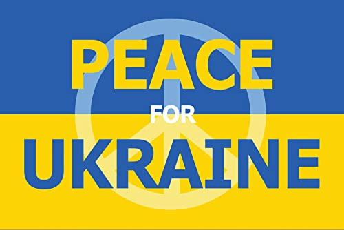 AZ FLAG Flagge Ukraine Peace for Ukraine 150x90 cm Polyester 100D 2 Ösen | Für innen und außen Ukrainische dekorative Flagge doppelte Nähte und verstärkte Kanten mit Metallösen 100D Polyester