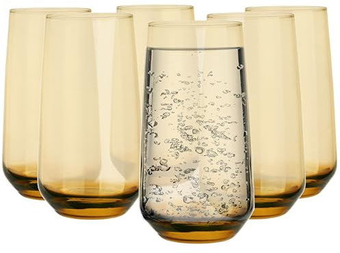 Glasmark Krosno 430 ml, set di 6, bicchieri da long drink, bicchieri per acqua highball, cocktail perfetti per casa, ristoranti e feste, set di bicchieri classici
