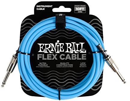 Ernie Ball Flex Instrument Cable Straight/Straight 10ft - Blue