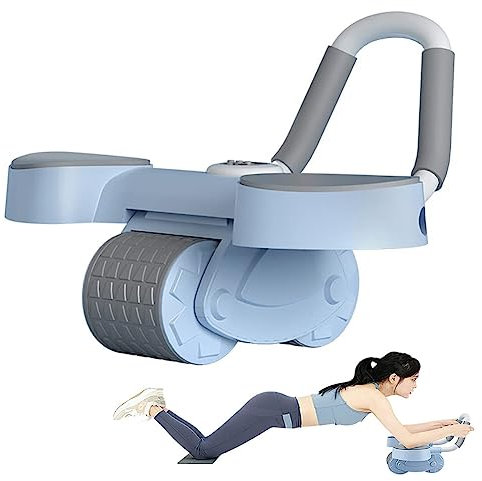 OPSREY Plankentrainer, tragbares automatisches Rebound-Bauchrad, 2-in-1 interaktiver Fitnesstrainer mit Timer, Anti-Rutsch und intelligenten Bremsen für Heimtraining für Männer und Frauen