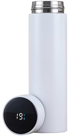 Kocusu Sublimation Rohlinge, 500ml Thermosflasche, Sublimationstassen Thermobecher mit Temperaturanzeige, 304 EdelstahlVakuum Isolierbecher Trinkflasche, Sublimations Becher für Geschenk, Büro, Home