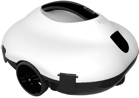 CYTBEK Cordless Robotic Pool Vacuum, Portable Automatic Pool Cleaning, Auto-Stop Technology, Lasts 130 Minutes, Automatic Route Planning, Fits Above Ground Pools Up to 861 Square Feet white