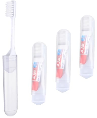 Juego de Cepillos Dentales de Viaje,3 pcs Plegables Cepillos de Dientes con Mini Pasta de Dientes Portátil Artículos Cepillo de Dientes para Niños Adultos