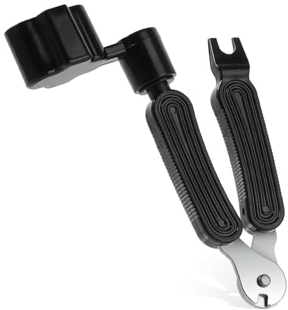 Gitarren Saitenspindel 3-in-1 Saitenkurbel Professionelle Gitarrensaitenwickler Saitenabzieher Gitarren String Winder Multifunktions Reparatur Werkzeug für Gitarre, Schwarz