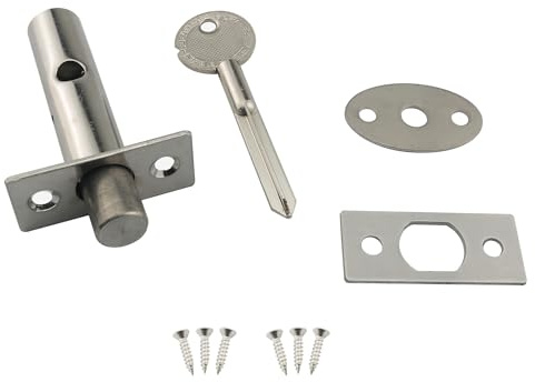 JianLing 1 juego de cerradura de inserción de llave de tubo de gestión oculta de acero inoxidable con tornillos, cerradura de puerta de mantenimiento de 60 mm, cerradura invisible para puerta de