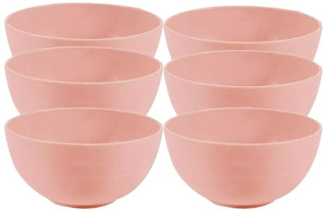 Unbreakable Wheat Cereal Bowls Set of 6 Size 15 x 7.5cm - Dishwasher & Microwave Safe – Reusable Tableware Bowls for Salad, Soup, Noodle, Pasta, Fruits, Rice, Dessert and Snacks