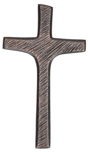 Butzon & Bercker Wandkreuz aus Bronze – kunstvolles, dunkel-patiniertes Wandkreuz von Bernardo Esposto – stilvolle christliche Wanddekoration & Geschenkidee, Format 15,8 x 9,2 x 1,2 cm