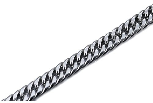 Aotiwe Kette Silber Herren, Kette Edelstahl Set 7mm Panzerkette Silber Halsketten Männer Edelstahl 50cm
