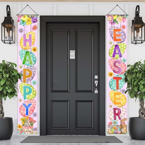 Buona Pasqua Distici per Porta Coniglietto Pasquale e Uova di Pasqua Striscione Decorazioni per Interno ed Esterno Decorazioni per la Festa di Pasqua e Primavera