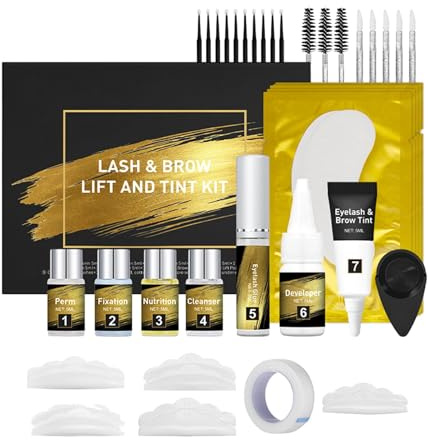 Set per ciglia e sopracciglia con cheratina Lifting | 2 in 1 tintura per ciglia e sopracciglia | Sollevamento persistente per sopracciglia e ciglia