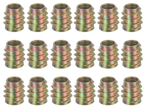 sourcing map 18 Pcs Threaded Inserts for Wood, Zinc Alloy M8 Thread Inserts Nuts Hex-Flush Socket Drive Screw 15mm Length for Furniture, Cabinet, Tables and Chairs