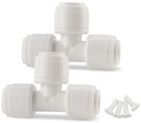 Kalolary 30 raccordi a T per irrigazione a goccia da 6,35 mm con 4 spine, connettore universale a T spinato per tubi di irrigazione da 1/4, raccordi senza perdite per sistema di irrigazione a goccia