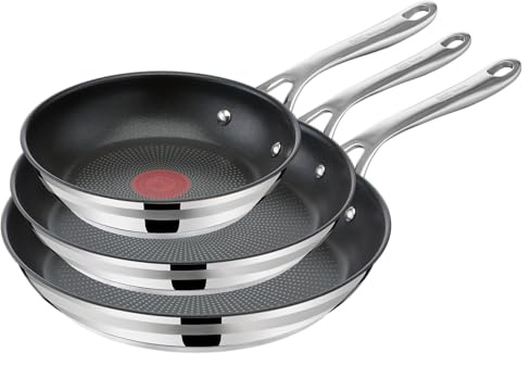 Tefal Jamie Oliver Cook Smart Pfannenset 20/24/28cm, Pfanne Induktion, sichere Titanium 2x Antihaftversiegelung, Antihaftpfanne,Thermo-Signal, für alle Herdarten geeignet, ergonomischer Griff, E310S3
