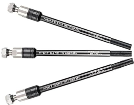 Qingjaen Steckachse für Fahrradanhänger - M12 Adapter für alle Längen - Fahrradanhänger Kupplung - Fahrradanhänger Steckachse mit Adapter (M12-1.75)