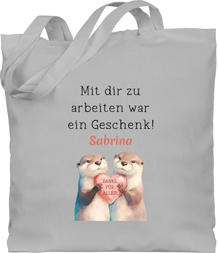 Geschenk mit Namen personalisiert by Shirtracer - Baumwolltasche - Kollegin - Mit dir zu arbeiten war ein Geschenk Name I Geschenkideen Abschied Kollege Kleine Geschenke Abschied Kollegen Jobwechsel I
