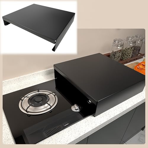 tapa encimera gas Cubierta ligera para cocina de gas, placa de acero al carbono con tapete antideslizante, rejilla para cocina, fregadero, RV, estufa eléctrica(40x48x9cm/15.7x18.9x3.5in)
