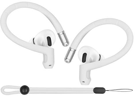 kwmobile Halkfria krokar för hörlurar, kompatibla med Apple Airpods 1/2/3/4 / Pro 1 / Airpods Pro 2 öronkrokar – säker Bluetooth hörlurar öronkrok – vit