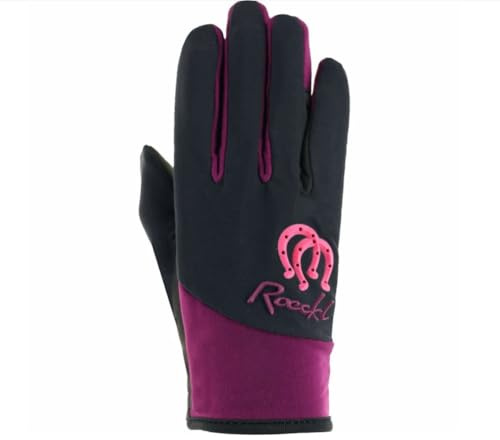 Roeckl Keysoe Kinder Reithandschuh Magenta mit Silber Glitzer
