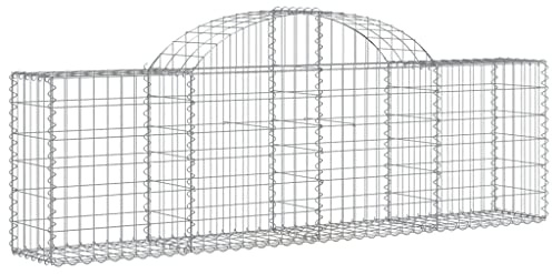 Nqyjm Clôture en Maille de Jardin Paniers à Gabions Arqués 3 pièce 200x30x60/80 cm Fer Galvanisé, Mur à Gabion Cages à Pierres pour Terrasse Extérieur Pelouse Décorative Model 2