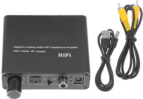 YOSADIER Optischer zu Analoger Audiokonverter Tragbarer Audio Wandler aus Eisen Digital zu Analog Audioadapter in Schwarz Zufälliger Stil für Tv und Stereo
