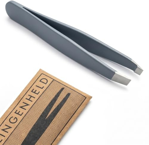 KLINGENHELD® Hårexakt pincett - tar varje hår vid första försöket utan att glida - Pincett ögonbryn slipad för hand, blir jämnt år efter år - Jutefodral (50 färger)