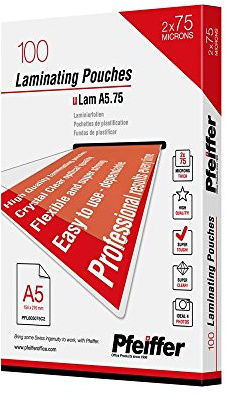 100 Pièces Film à Laminer 2x 75 Mic Din A5 Laminage Poches de Stratification 100x