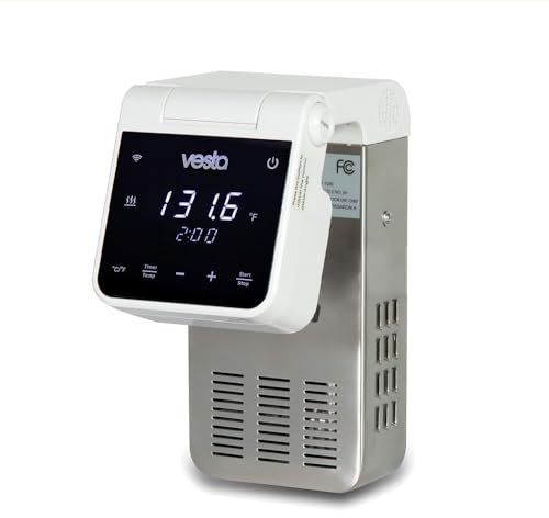 Vesta Precision Termocirculador Cocina Baja Temperatura SV81 Imersa Elite 1500W con Aplicación de Control Wi-Fi | Inmersión a Prueba de Agua IPX7 | Temperatura de Trabajo 20°C - 95 °C (Blanco)