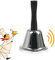XCOZU Stainless Steel Hand Bell - Small Attention School Bell, Metal Loud Call for Service, Counter Reception, Tea, Dinner (Silver)