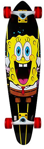 Kryptonics Spongebob 36 Longboard Komplett-Skateboard – lustiges und farbenfrohes Design für Kinder. Perfekt für Cruisen und Tricks, ideal für Junge Fans von Spongebob Schwammkopf
