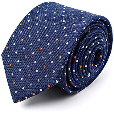 BRERA 67 - Cravate Homme Elégant Bleu à Pois colorés Soie | Accessoire Idée Cadeau pour Hommes | 150 x 7cm