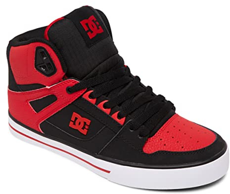 DC Shoes Pure High-Top - Leather High-Top Shoes for Men - Leather High-Top Shoes - Men - Red