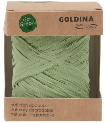 Geschenkbast, Bastbänder, Naturbast, 10 mm stark, 50 lfm, Lindgrün, 1 Rolle(n)
