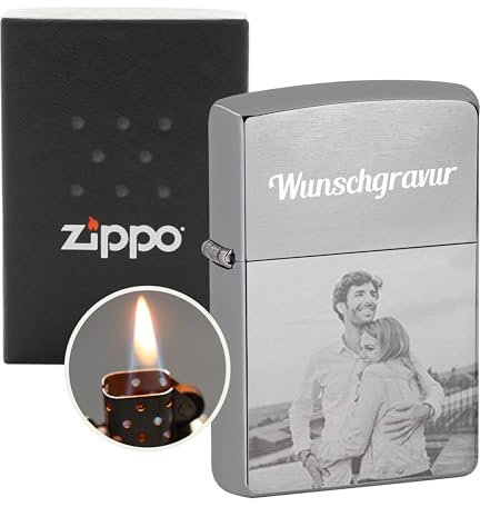 Zippo Feuerzeug mit Gravur - Zippo mit Gravur und Foto Geschenk Männer - personalisierte Geschenke für Papa - kleine Geschenke Adventskalender