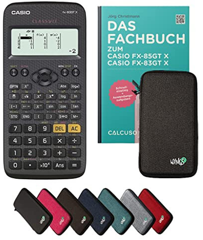 Casio fx-83GT X inkl. Schutztasche Dunkelgrau & Fachbuch (64 Seiten, DIN A5) – Wissenschaftlicher Rechner – Smart Set