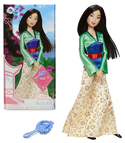 Disney Store Bambola Ufficiale Classica per Bambini Mulan, 29 cm, Include Spazzola con Dettagli modellati, Completamente posizionabile con Vestito in Raso - per Bimbi dai 3 Anni in su