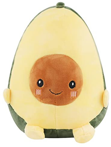 ANBOOR Avocado Gefülltes Tier Weicher Avocado Cuddly Toy Plüsch Kuscheltier für Kinder Mädchen Jungen Geburtstag Valentinstag Ostern Geschenke Party Gefälligkeiten Werfen Kissen (25 cm)