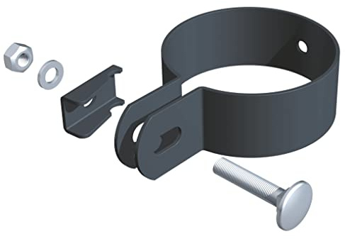 Alberts 563547 Collier d'extrémité | Acier brut, galvanisé sendzimir anthracite revêtu plastiquement RAL 7016 | pour poteau-⌀ 60 mm