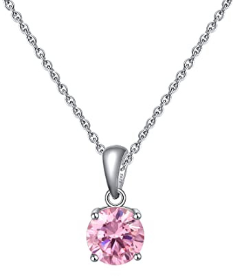 Bellitia Jewelry 925 sterling silver halsband januari månadssten ädelsten hänge med granat, årsdag födelsedagspresent fina smycken presenter till kvinnor flickor, Sterlingsilver, Turmalin