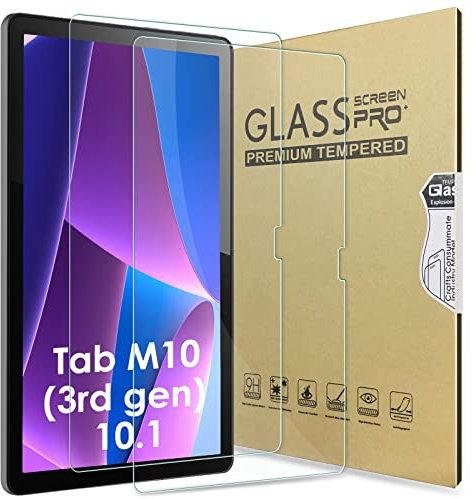 Bighan 2 Pack Screen Protector Compatible with Lenovo Tab M10 3rd Gen 10.1, 9H Hardness Tempered Glass Film Clear Anti-Bubble Full Coverage foil