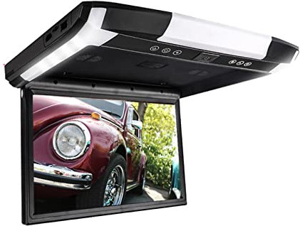 Lettore DVD portatile Monitor da tetto for auto da 12,1 pollici TFT Flip Down Screen Lettore multimediale in testa Display for montaggio su tetto a soffitto Costruito nel trasmettitore FM(12.1 inch bl